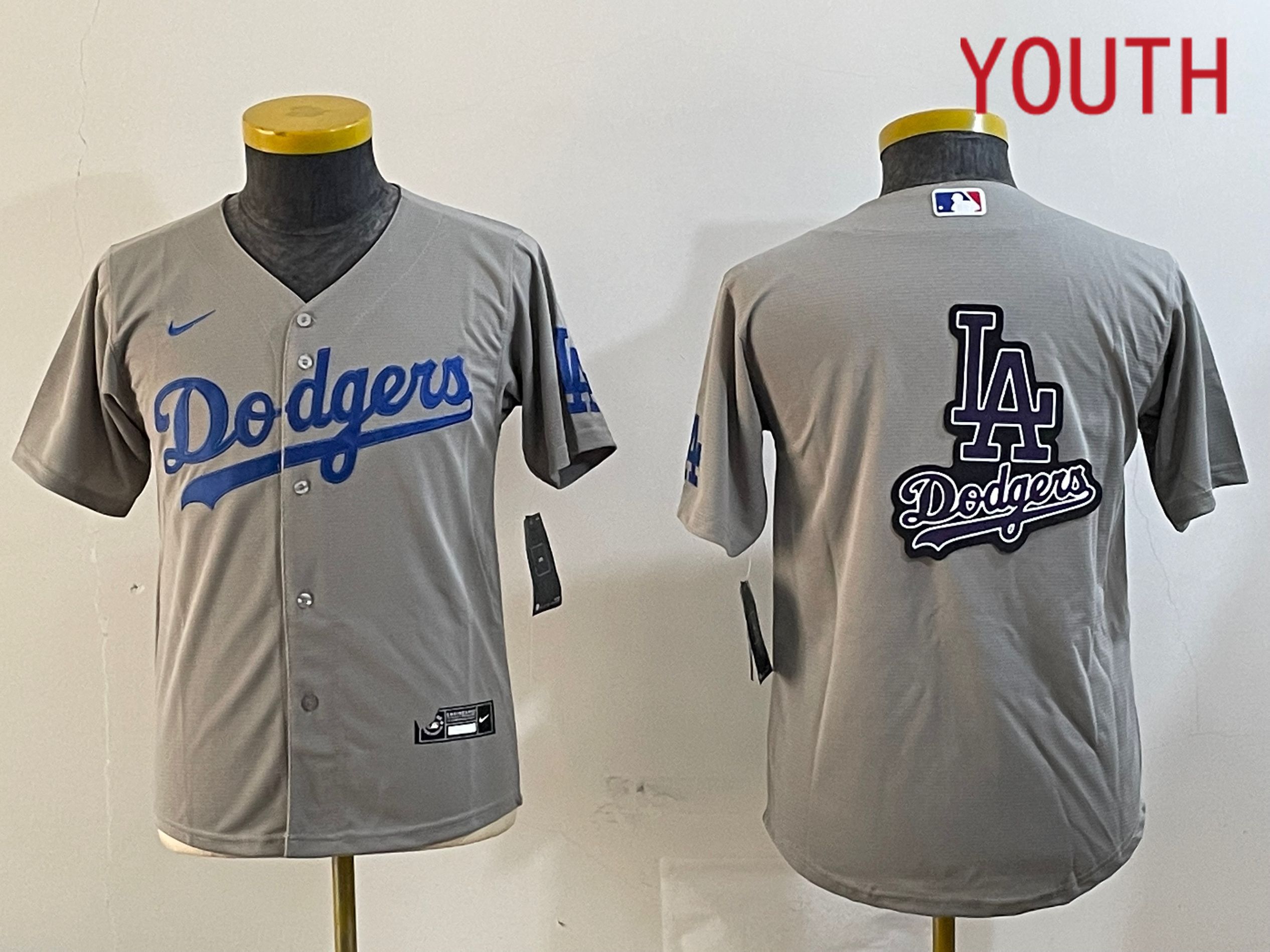 Youth Los Angeles Dodgers Blank Grey Game 2024 Nike MLB Jersey style 12166->youth mlb jersey->Youth Jersey